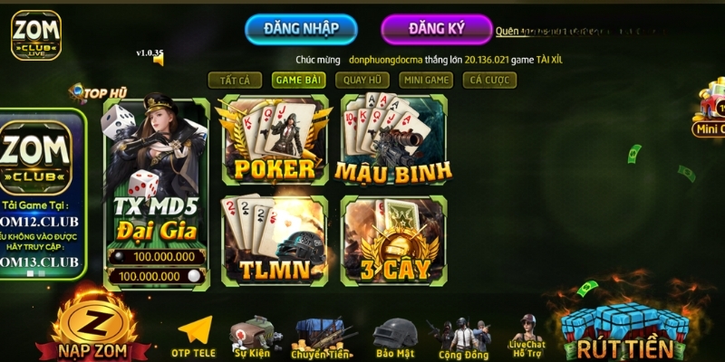 Thông tin về cổng game bài đổi thưởng uy tín Zomclub 2024