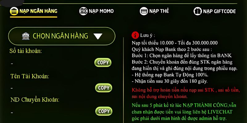 Quy trình nạp tiền Zomclub chính xác, tiện lợi